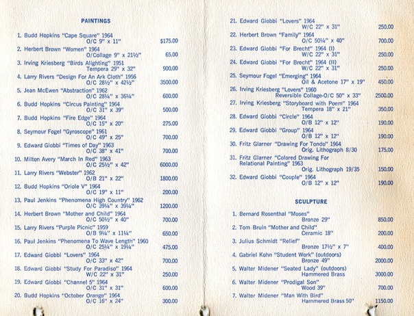 1964 Gertrude Kasle Show list
