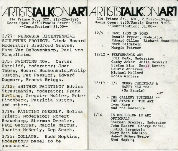 1975 Artists talk on Art