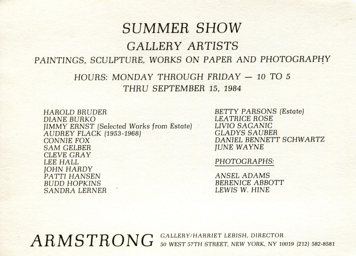 1984 Summer Show Armstrong Gallery