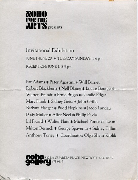 Noho for the Arts no year on card